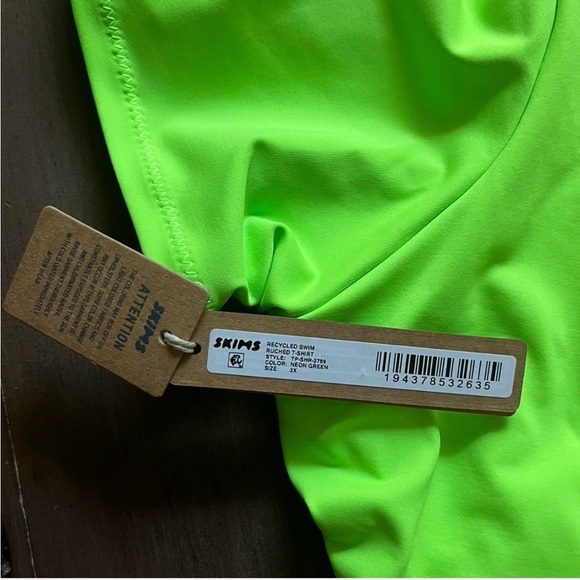 SKIMS Bikini and Tankini Bright Lime Top - Picture 2 of 6